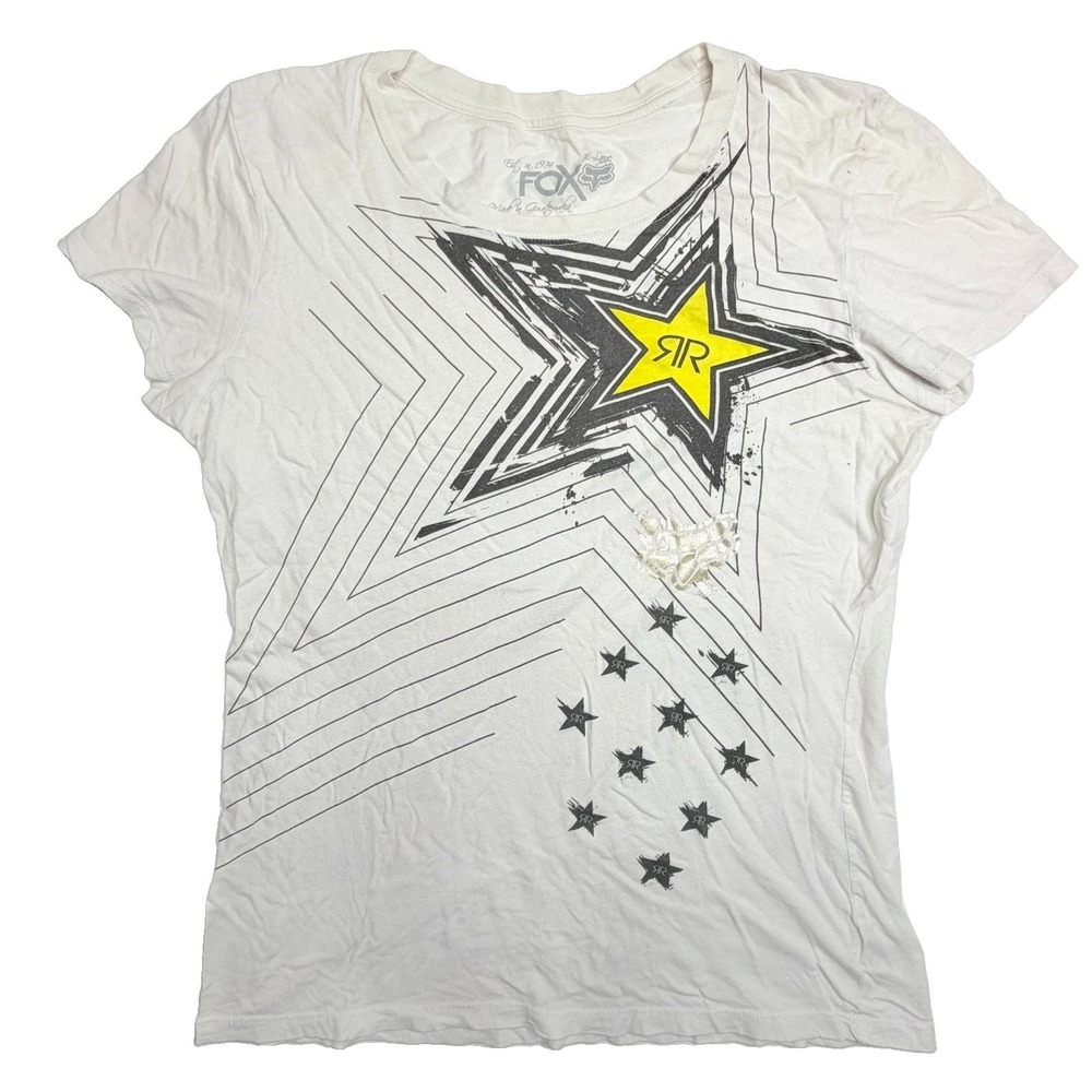 Fox Racing Rockstar Energy Graphic T-Shirt White Women's XL